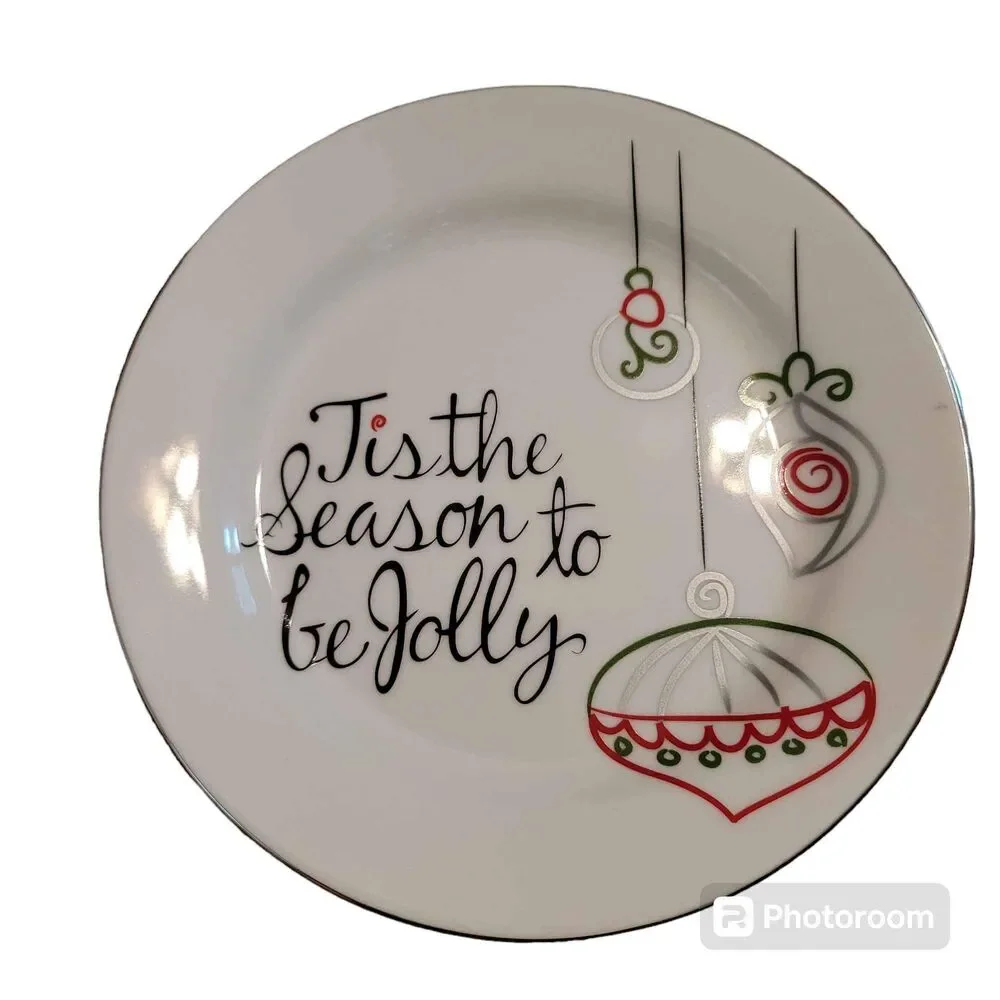 2009 St. Nicholas Square 4 Appetizer Plates Christmas Holiday